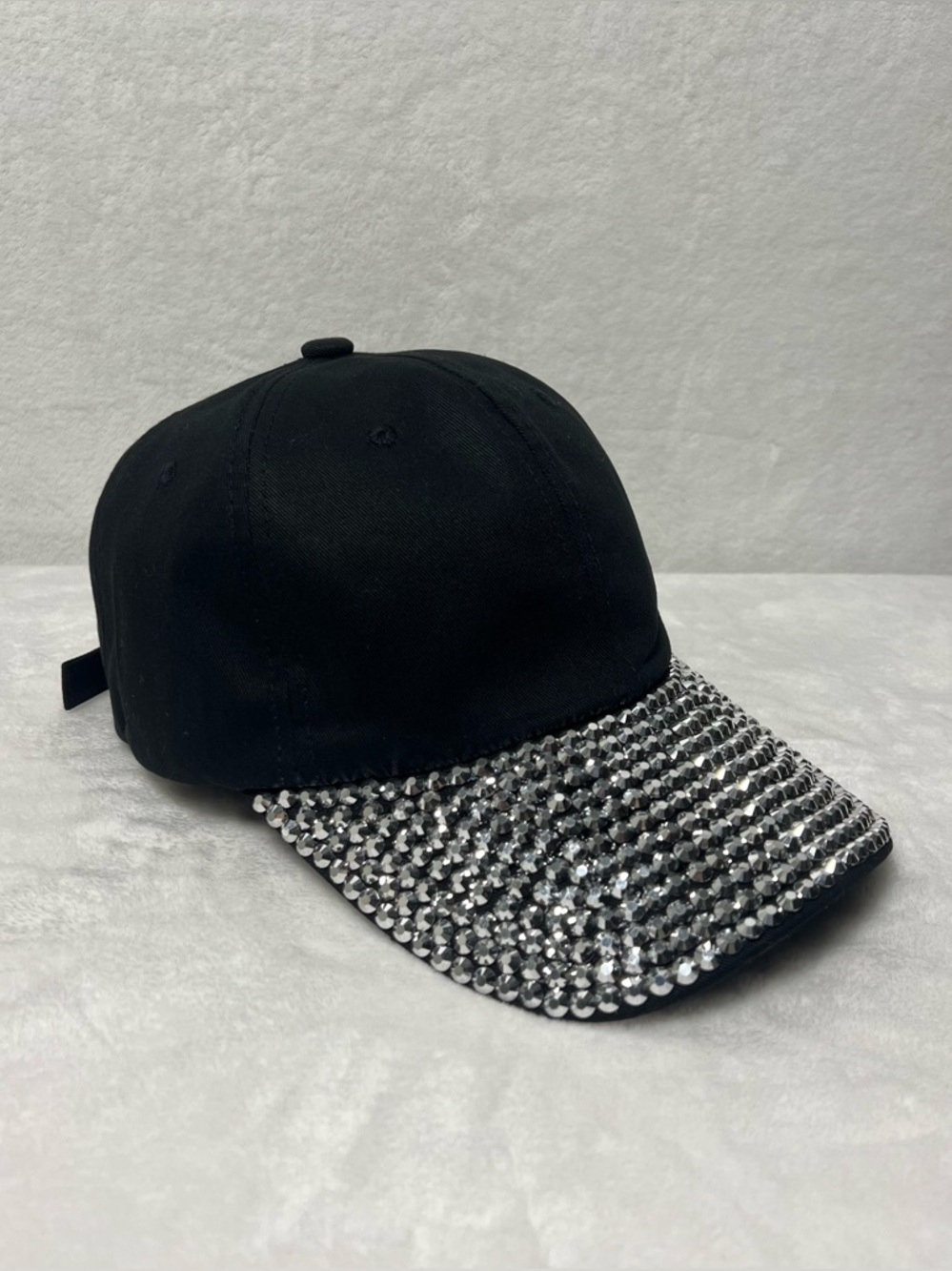 NWOT Black Rhinestone Crystal Bling Studded Baseball Cap